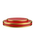Red and gold circular objects isolated on white background Royalty Free Stock Photo