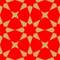 Red and gold continuous geometric ornament
