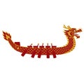 Red And Gold Dragon Boat Illustration Royalty Free Stock Photo