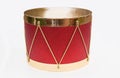 Red and gold drum decor isolated Royalty Free Stock Photo