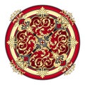 Red and gold eastern ornament vector