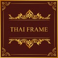 Red gold Thai art frame border royal decoration