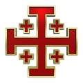 Red with gold frame heraldic cross