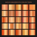 Red gold gradient collection for fashion design. Vector illustration. Royalty Free Stock Photo