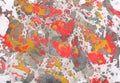 Red, gold, gray and white abstract hand painted background Royalty Free Stock Photo