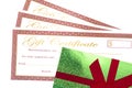 Red and Gold Holiday Gift Certificates
