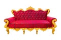 Red and gold luxury armchair isolated Royalty Free Stock Photo