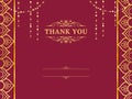 Red And Gold Luxury Indian Wedding Thank You Card