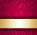 Red and gold luxury vintage wallpaper Royalty Free Stock Photo