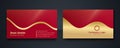 Red and gold modern business card design template, Clean professional business card template, visiting card, business card Royalty Free Stock Photo