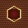 Red gold Oriental pattern shield background Royalty Free Stock Photo