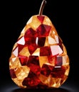 A red and gold pear shaped sculpture, AI