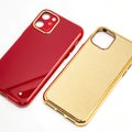 Red and Gold Phone Cases isolated on transparent background Royalty Free Stock Photo