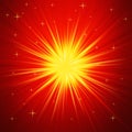 Red and Gold Radial abstract starburst background