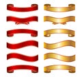 Red & gold ribbon banner basic collection set