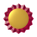 Red and Gold Ruffled Badge - Pleated Award Seal