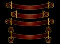 Red and gold scroll banners