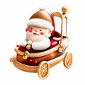 Santa Claus\'s sleigh, red and gold color Royalty Free Stock Photo