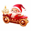 Santa Claus\'s sleigh, red and gold color Royalty Free Stock Photo