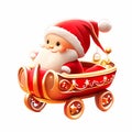 Santa Claus\'s sleigh, red and gold color Royalty Free Stock Photo