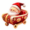 Santa Claus\'s sleigh, red and gold color Royalty Free Stock Photo