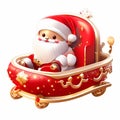 Santa Claus\'s sleigh, red and gold color Royalty Free Stock Photo