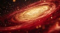Red And Gold Spiral Galaxy Cosmic Dust And Stars Royalty Free Stock Photo