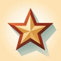 a red and gold star icon on a beige background Royalty Free Stock Photo