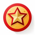 a red and gold star icon on a white background Royalty Free Stock Photo