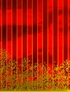 Red and gold svertical stripes with golden pixels Royalty Free Stock Photo