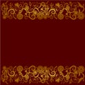 Red gold swirl background illustration