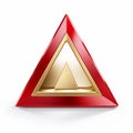 a red and gold triangle with an arrow on it Royalty Free Stock Photo