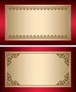 Red and gold vintage backgrounds with brown decorations - vector Royalty Free Stock Photo