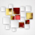 Red Gold and White Squares Abstract Background Royalty Free Stock Photo