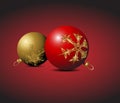 Red and golden Christmas bulbs