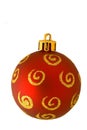 Red golden christmas ornament isolated Royalty Free Stock Photo
