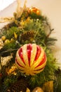 Red and golden Christmas ornament