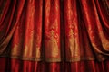 Red golden curtain closeup, abstract background Royalty Free Stock Photo