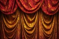 Red golden curtain closeup, abstract background Royalty Free Stock Photo