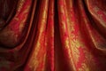 Red golden curtain closeup, abstract background Royalty Free Stock Photo