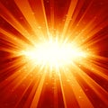 Red golden light burst with stars Royalty Free Stock Photo