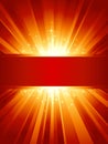 Red golden light burst with stars and copy-space Royalty Free Stock Photo