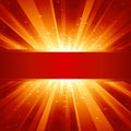 Red golden light burst with stars and copyspace Royalty Free Stock Photo