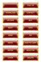 Red and golden rectangle glossy internet buttons