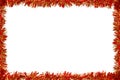 Red and golden tinsel frame isolated on white Royalty Free Stock Photo