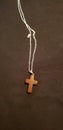 Red goldstone cross necklace