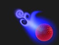 Red golf ball burning Royalty Free Stock Photo