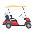 red golf cart illustration. golf car isolated on white background Royalty Free Stock Photo