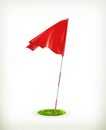 Red golf flag Royalty Free Stock Photo