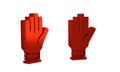 Red Golf glove icon isolated on transparent background. Sport equipment. Sports uniform.